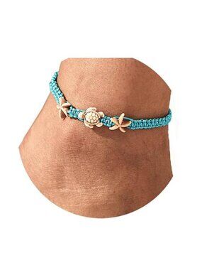 Summer Beach Anklet Bracelet Boho Turtle Starfish